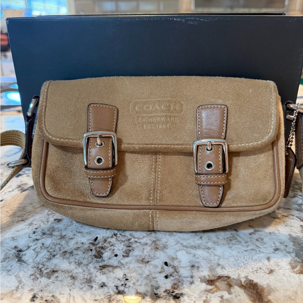 Coach Tan Suede Messenger Bag